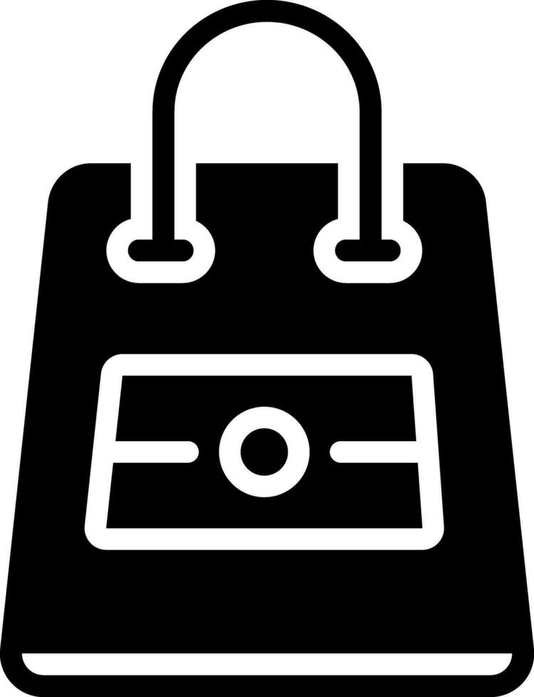 fast ikon för handla väska vektor