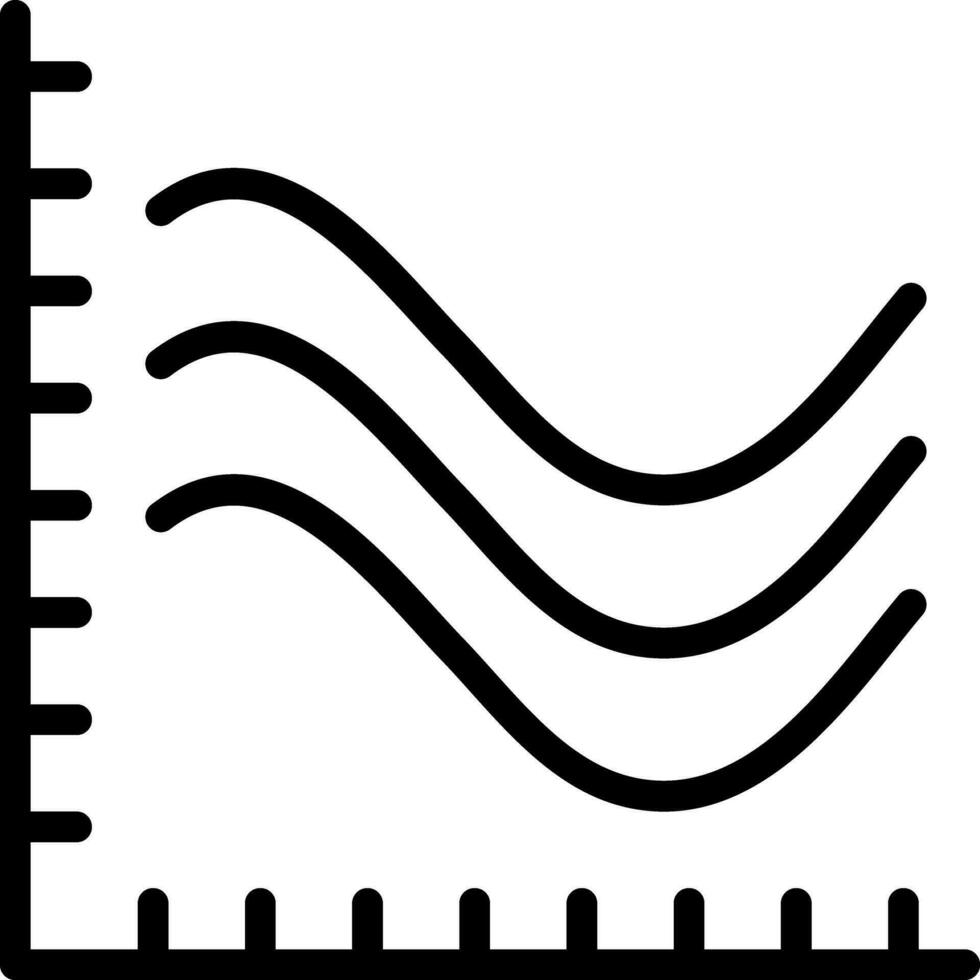 solide Symbol zum Linie Diagramm vektor