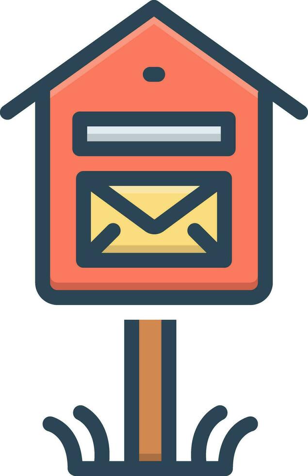Färg ikon för post låda vektor