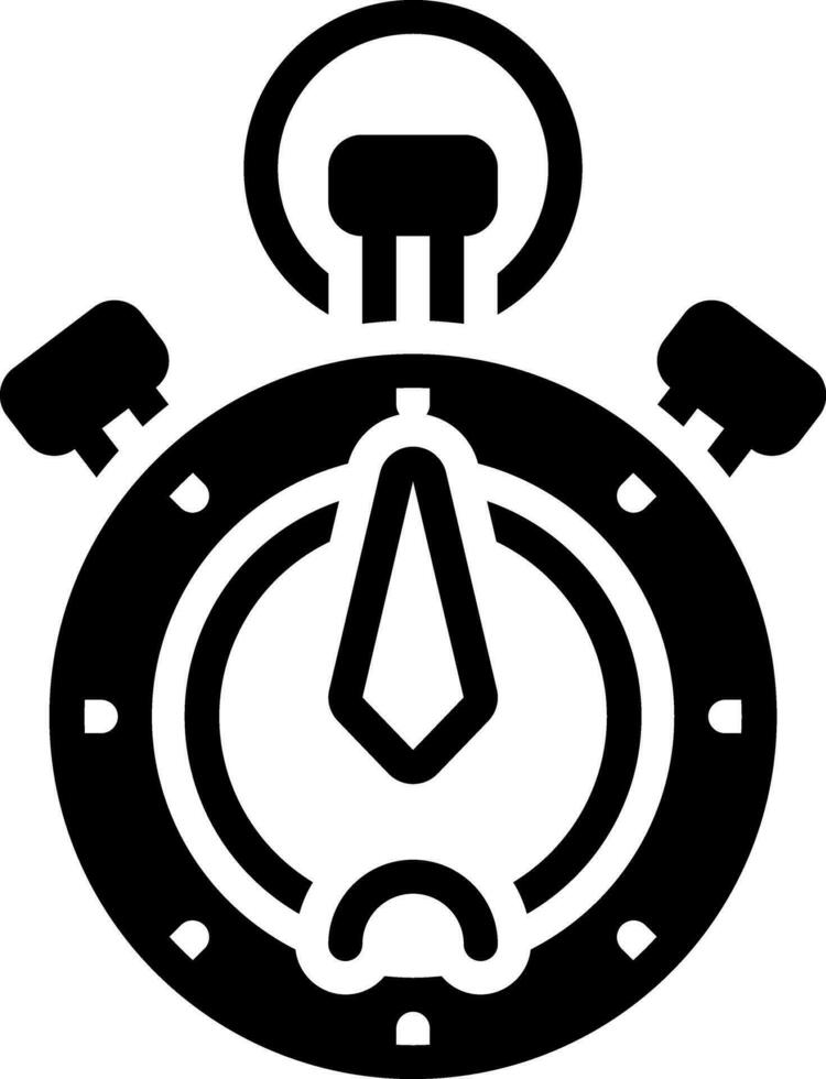 solide Symbol zum Stoppuhr vektor