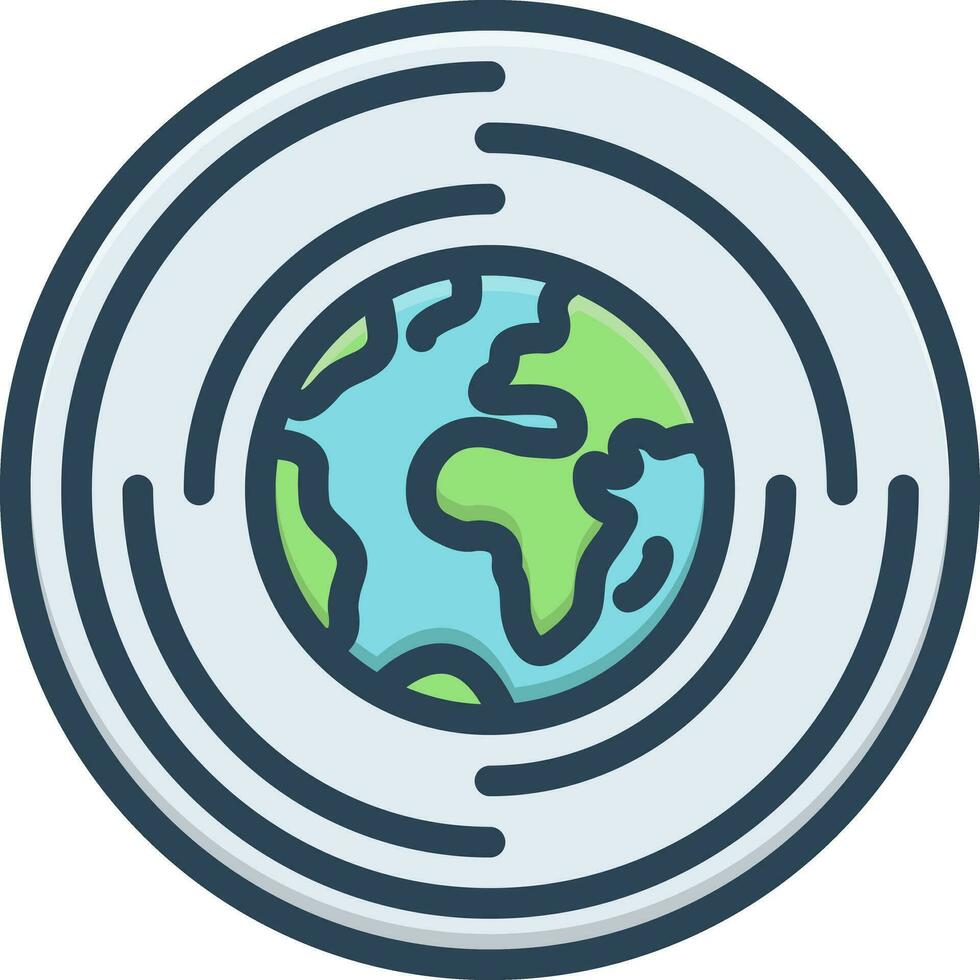 Färg ikon för global forskning vektor