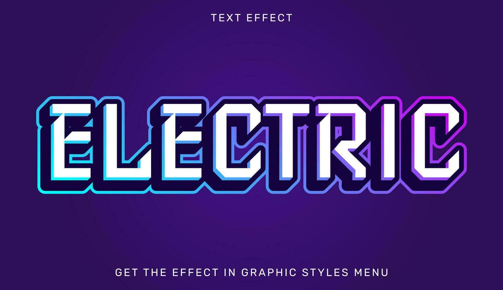 elektrisk redigerbar text effekt i 3d stil. text emblem för reklam, branding och företag logotyp vektor