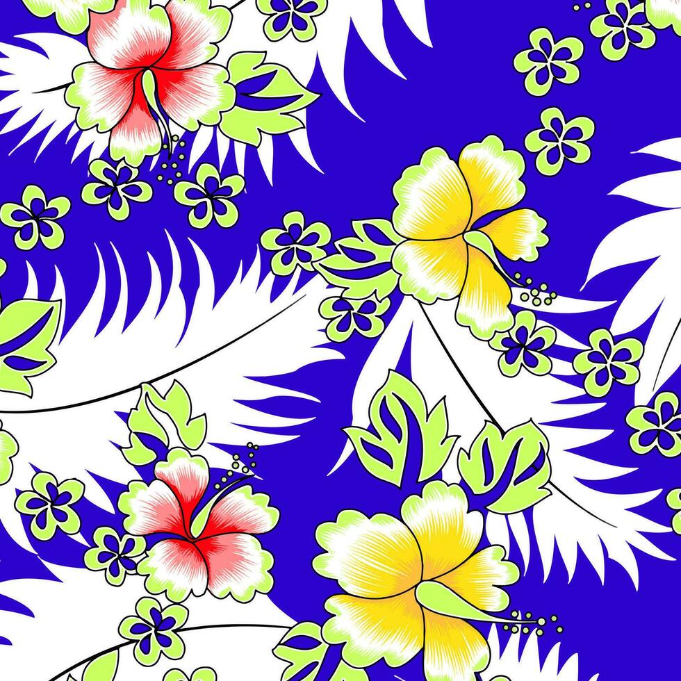 hawaiianisch und Blumen- Strand abstrakt Muster geeignet zum Textil- und Drucken Bedürfnisse vektor