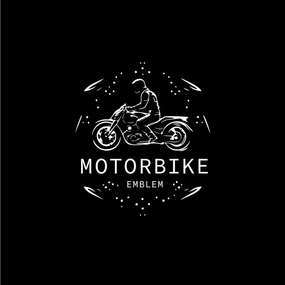 motorcykel ikon, motorcykel cyklist emblem, hastighet ryttare tecken, motorcykel logotyp mall. vektor illustration.