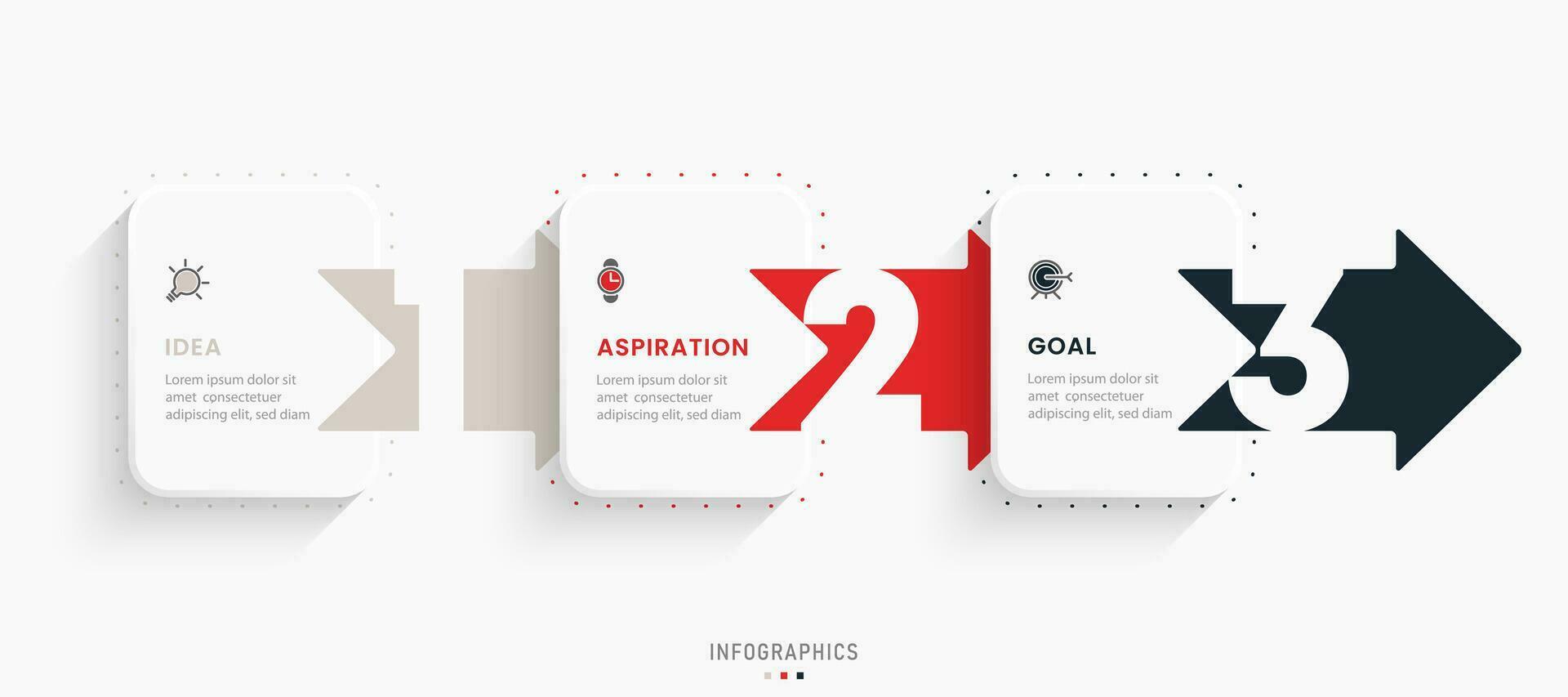 Vektor-Infografik-Etikettendesign-Vorlage mit Symbolen und 3 Optionen oder Schritten. kann für Prozessdiagramme, Präsentationen, Workflow-Layouts, Banner, Flussdiagramme und Infografiken verwendet werden. vektor