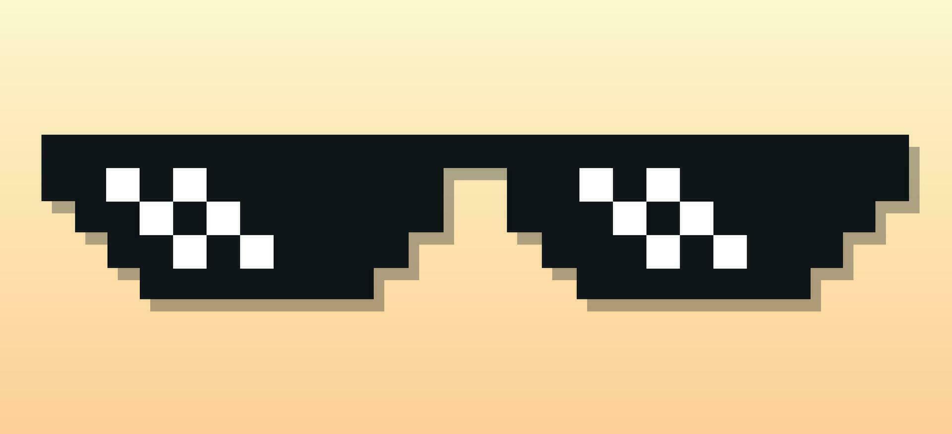 mögen ein Boss dunkel Brille. laike ein Boss Pixel Brille vektor