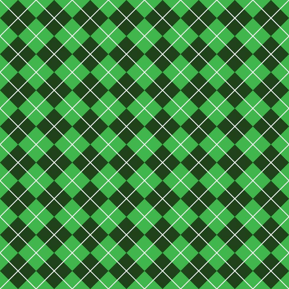 enkel mörk grön sömlös argyle mönster vektor