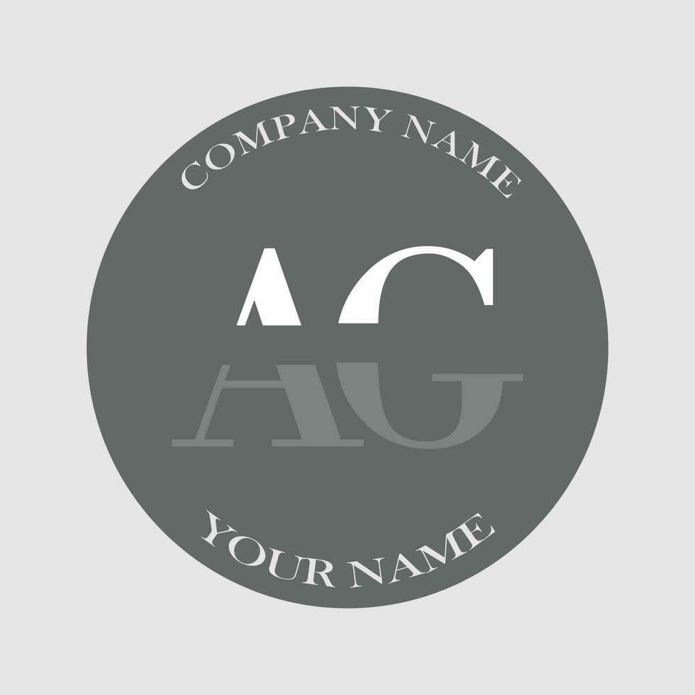 Initiale ag Logo Brief Monogramm Luxus Hand gezeichnet vektor