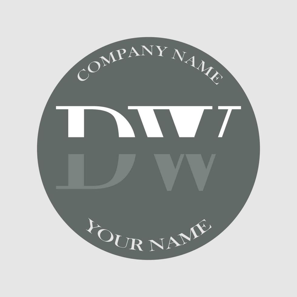 första dw logotyp brev monogram lyx hand dragen vektor
