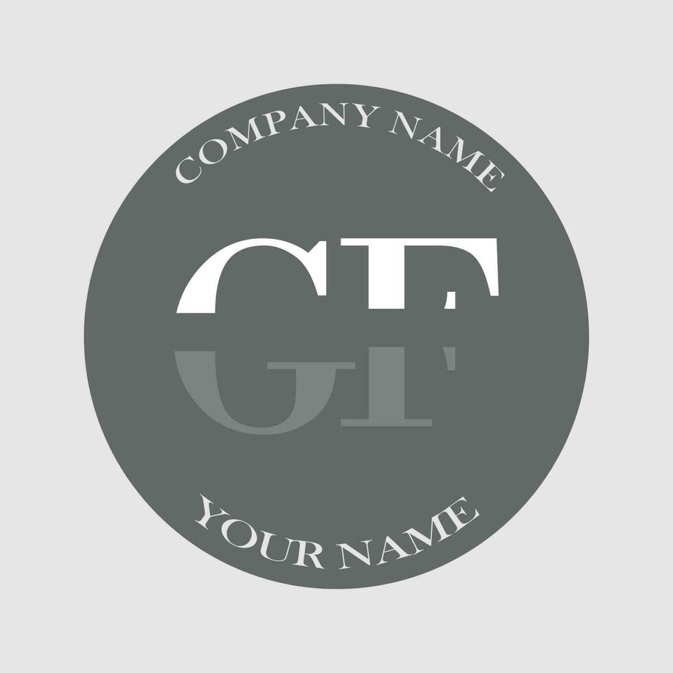 första gf logotyp brev monogram lyx hand dragen vektor