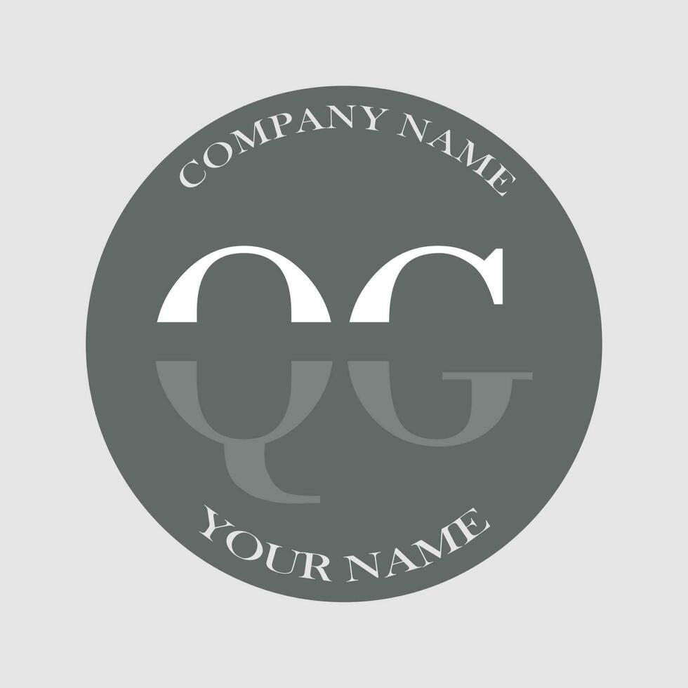 första qg logotyp brev monogram lyx hand dragen vektor