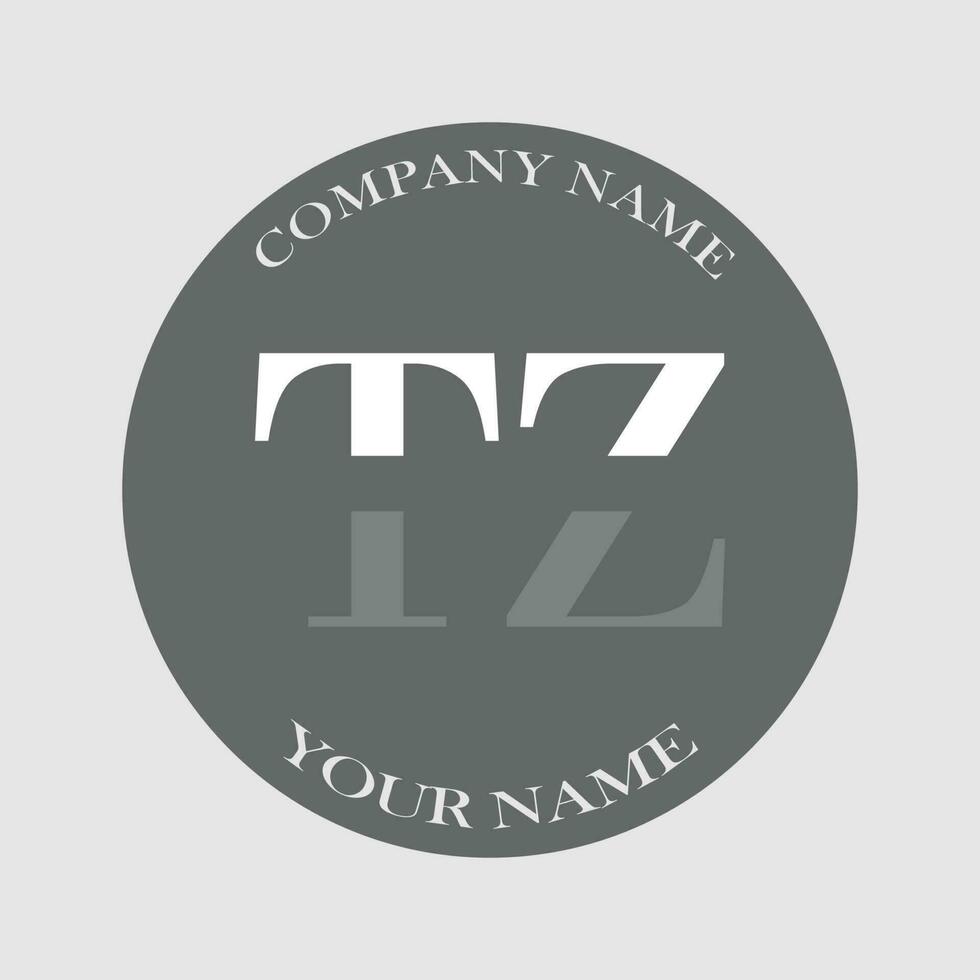 första tz logotyp brev monogram lyx hand dragen vektor
