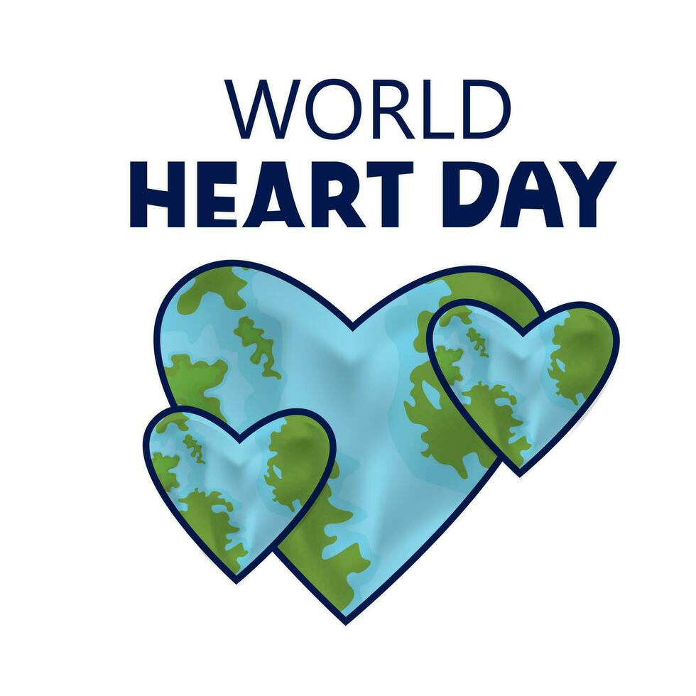 värld hjärta dag illustration, posta mall, hjärta och jord illustration vektor