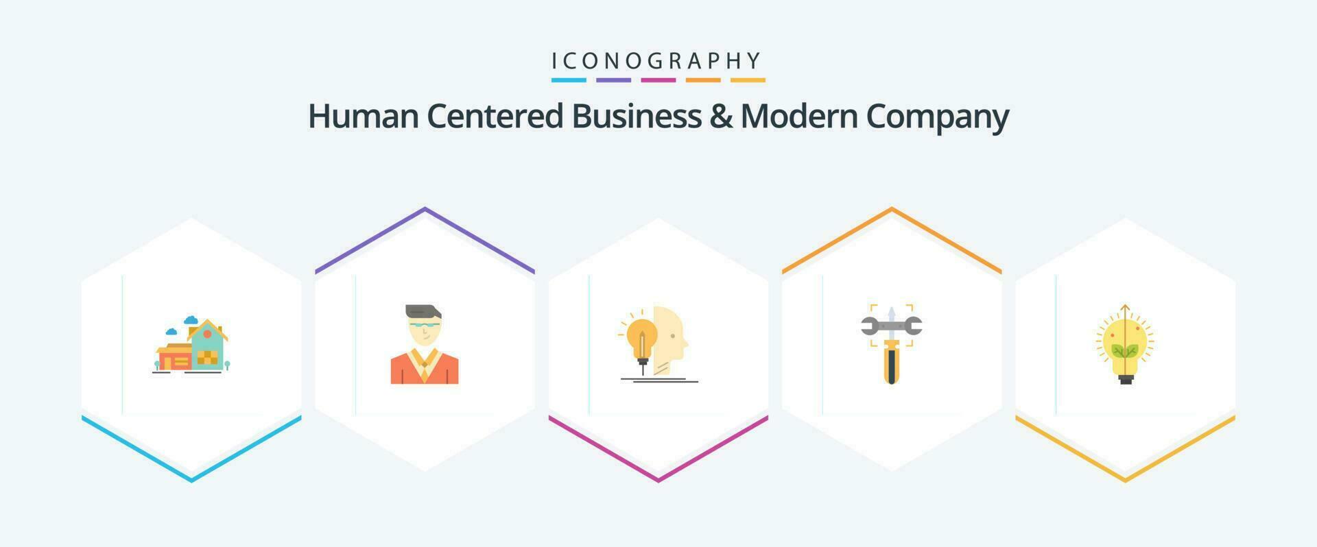 mänsklig centrerad företag och modern företag 25 platt ikon packa Inklusive Framgång. rycka. studerande. redskap. programmering vektor