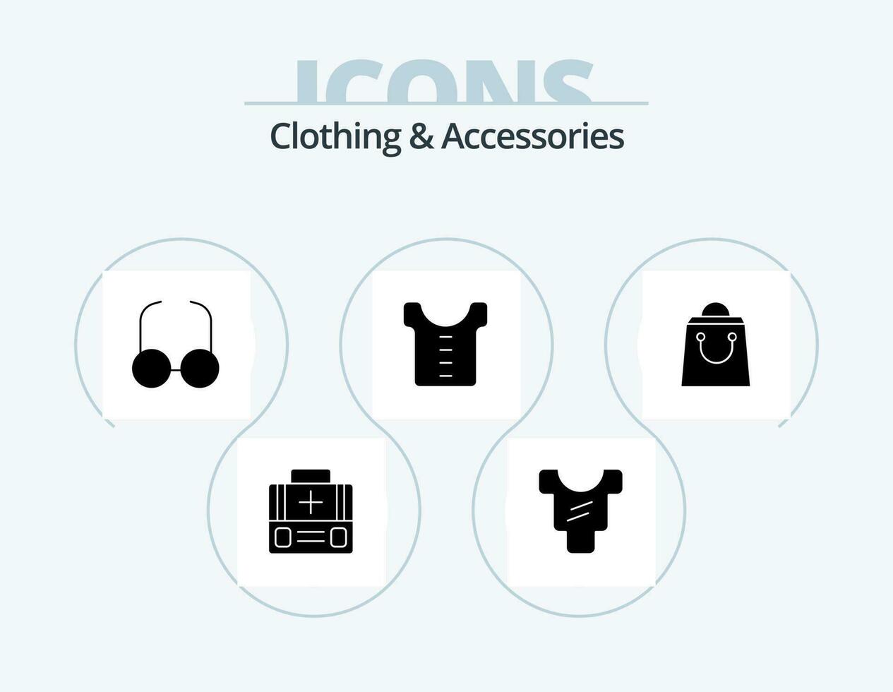 Kleidung und Zubehör Glyphe Symbol Pack 5 Symbol Design. . Einkaufen. lesen. Geschäft. Hemd vektor