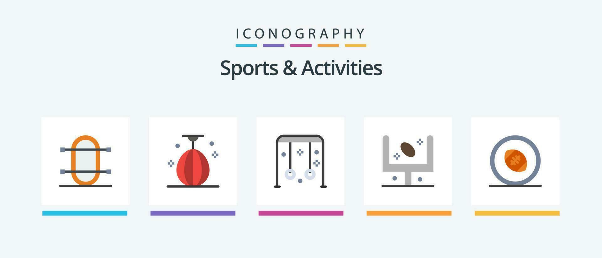 Sport und Aktivitäten eben 5 Symbol Pack einschließlich Fußball. amerikanisch. Geschwindigkeit. schwingen. Sport. kreativ Symbole Design vektor