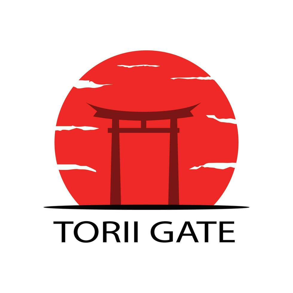 Vektor torii Tor Japan Illustration, großartig zu verwenden zum Aufkleber Emblem Etikette