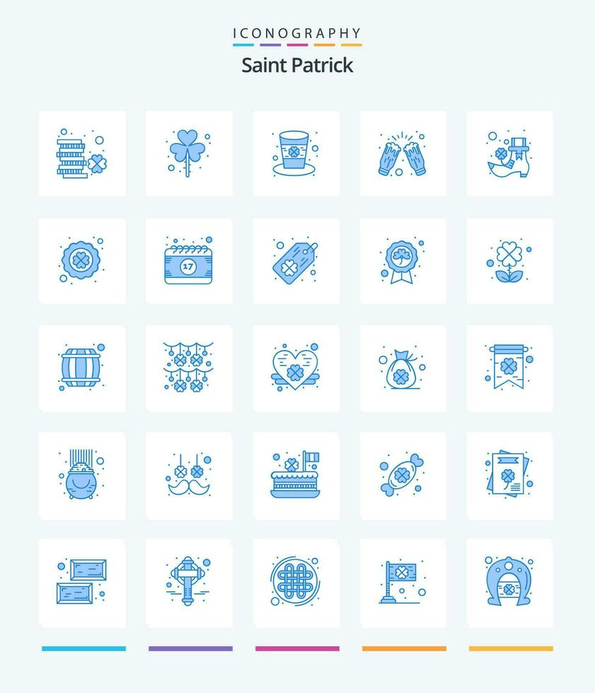 kreativ helgon patrick 25 blå ikon packa sådan som fest. Skål. helgon. fira. irländsk vektor