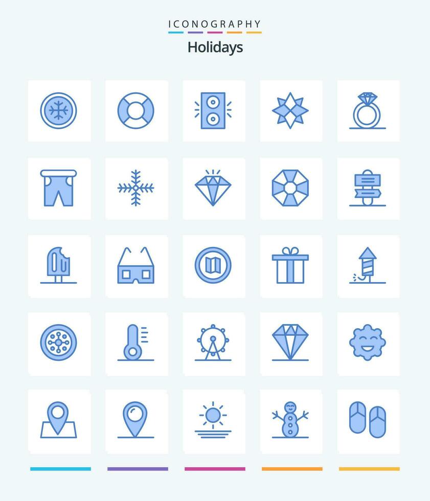 kreativ högtider 25 blå ikon packa sådan som reser. byxor. vinter. Semester. ringa vektor