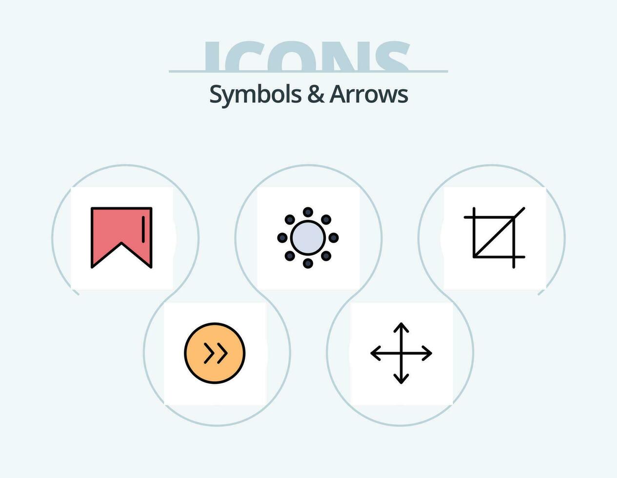 symboler och pilar linje fylld ikon packa 5 ikon design. . . symbolism. symboler. gammal vektor