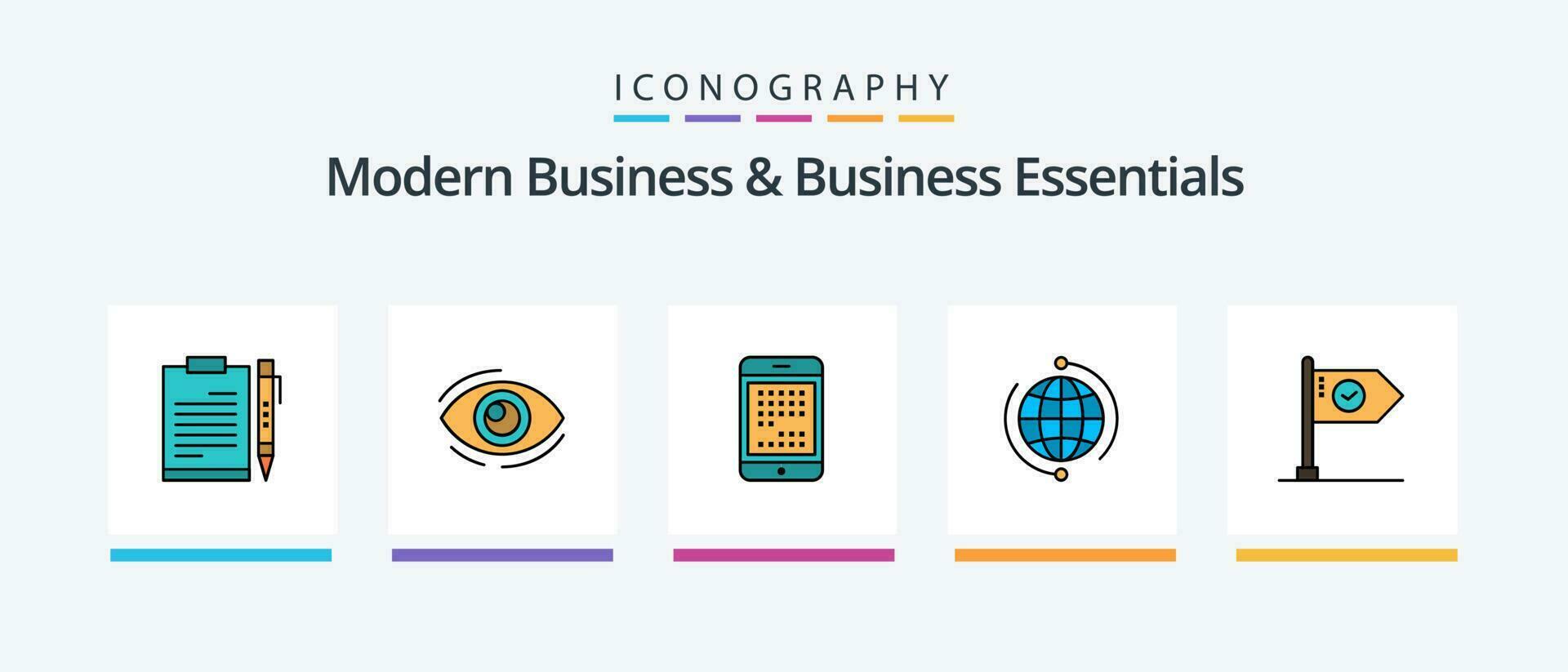 modern företag och företag väsentliga linje fylld 5 ikon packa Inklusive uppkopplad. förbindelse. hand. ringa upp. konferens. kreativ ikoner design vektor