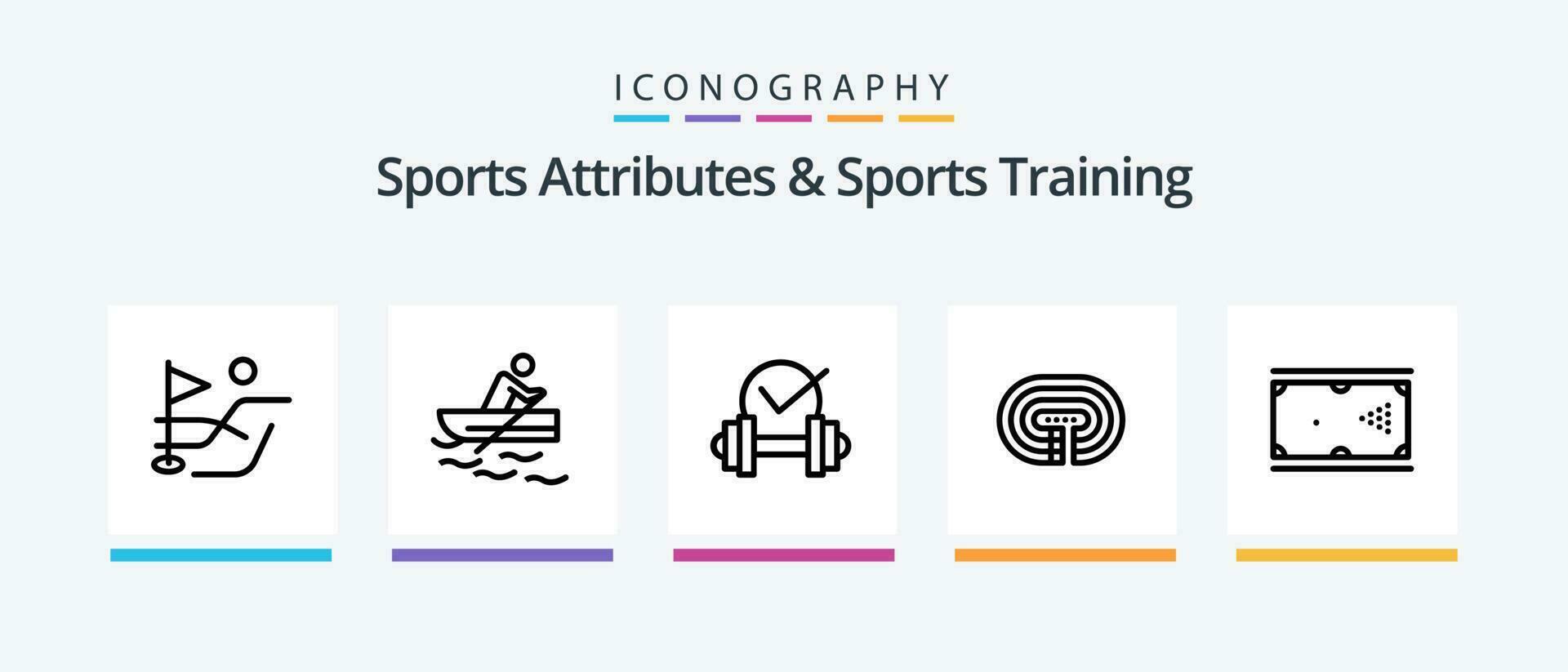 Sport Attribute und Sport Ausbildung Linie 5 Symbol Pack einschließlich Ringen. Boxen. Snowboard. Volleyball. Torpfosten. kreativ Symbole Design vektor