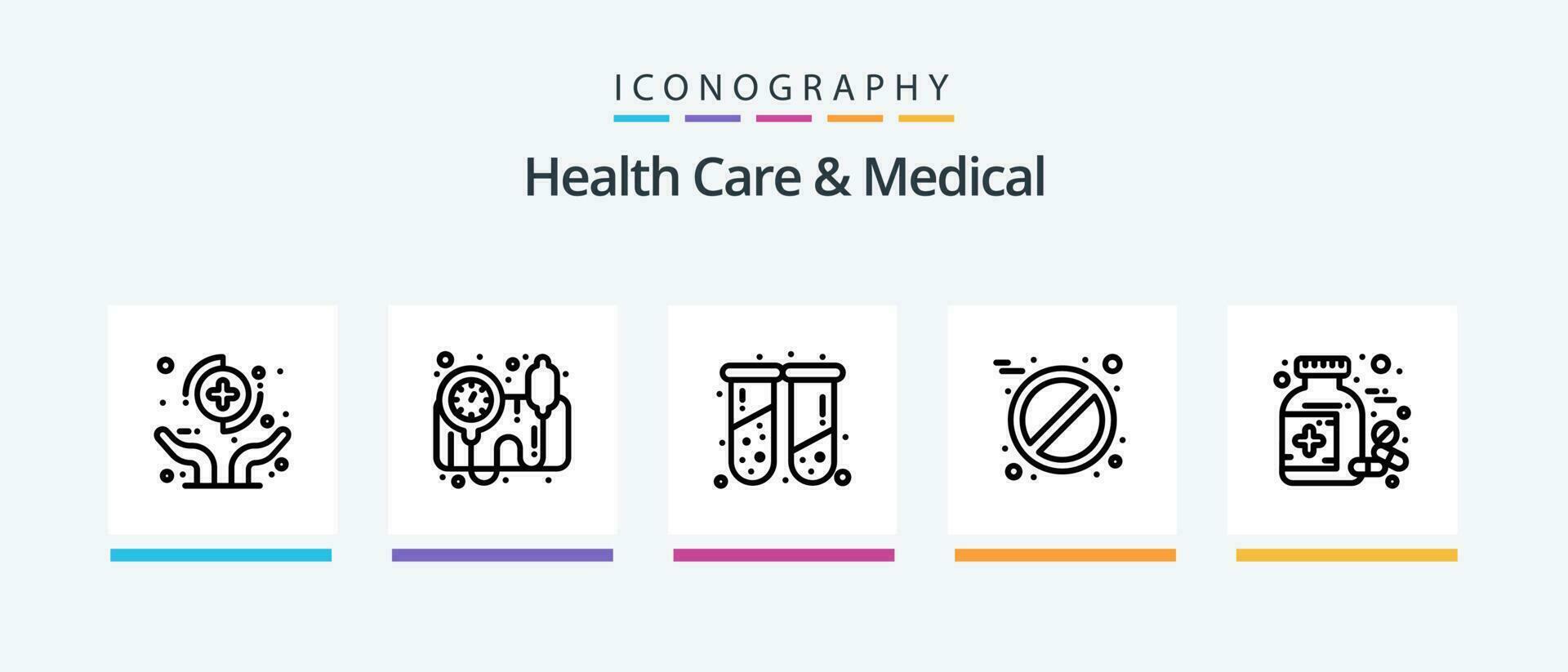 Gesundheit Pflege und medizinisch Linie 5 Symbol Pack einschließlich Hände. medizinisch Forderung. Telefon. Berufung. Medizin. kreativ Symbole Design vektor