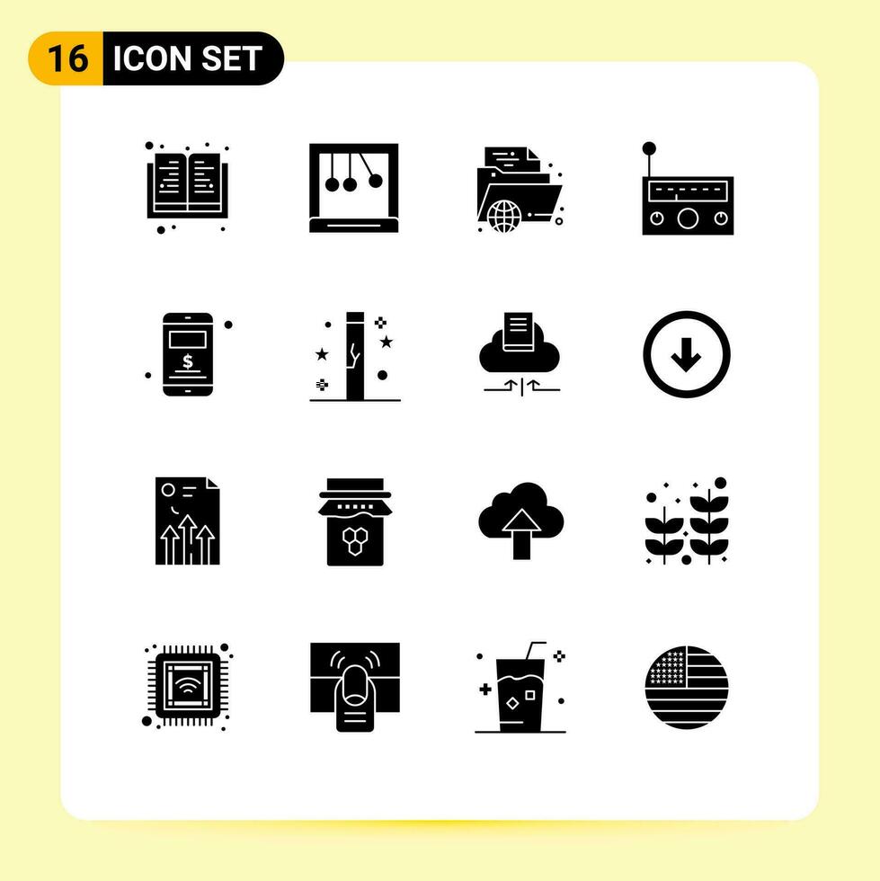 16 kreativ Symbole modern Zeichen und Symbole von Server Radio Bildung Musik- Gerät editierbar Vektor Design Elemente