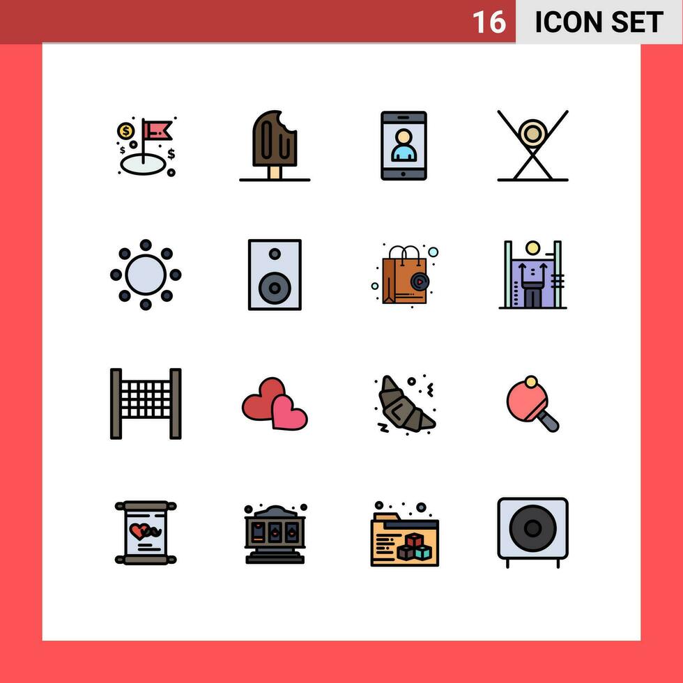 16 universell platt Färg fylld linje tecken symboler av engagemang kök is grädde mat dryck redigerbar kreativ vektor design element