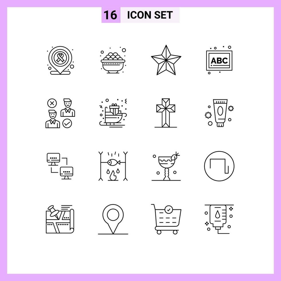 16 kreativ ikoner modern tecken och symboler av jobb grupp festival skola block redigerbar vektor design element