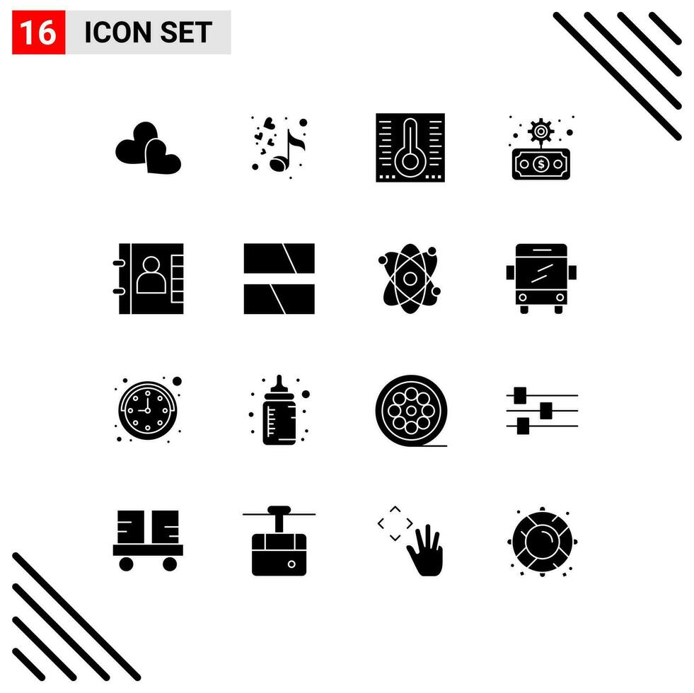 16 kreativ Symbole modern Zeichen und Symbole von Telefon Buch Merkur Transfer Wirtschaft editierbar Vektor Design Elemente