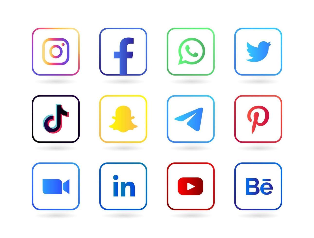 runda sociala medier logotyp vektor