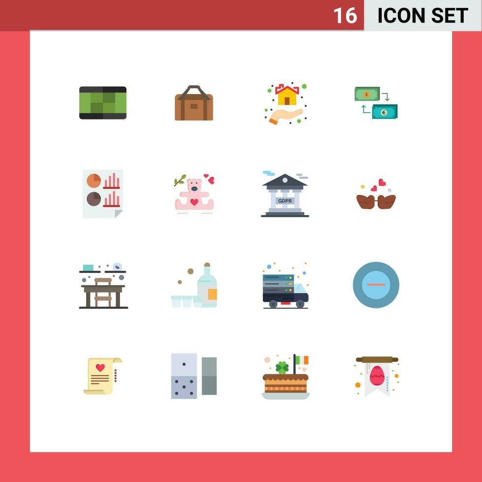 16 kreativ Symbole modern Zeichen und Symbole von Geld Finanzen Zuhause Euro Geschäft editierbar Pack von kreativ Vektor Design Elemente