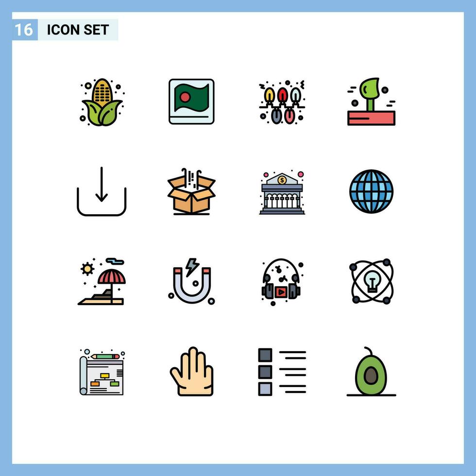 16 universell platt Färg fylld linje tecken symboler av ui ladda ner jul vinter- väder redigerbar kreativ vektor design element