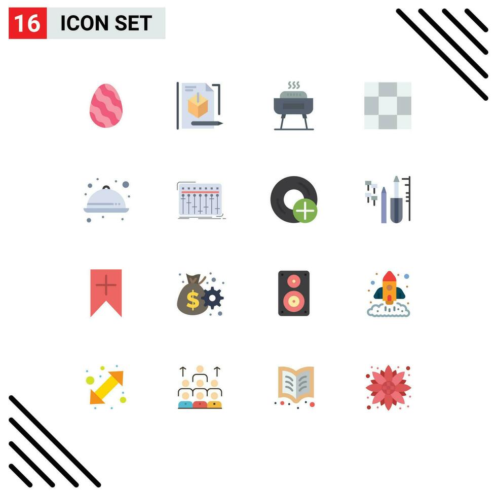 16 kreativ Symbole modern Zeichen und Symbole von Ware Küche Grill Essen Gitter editierbar Pack von kreativ Vektor Design Elemente