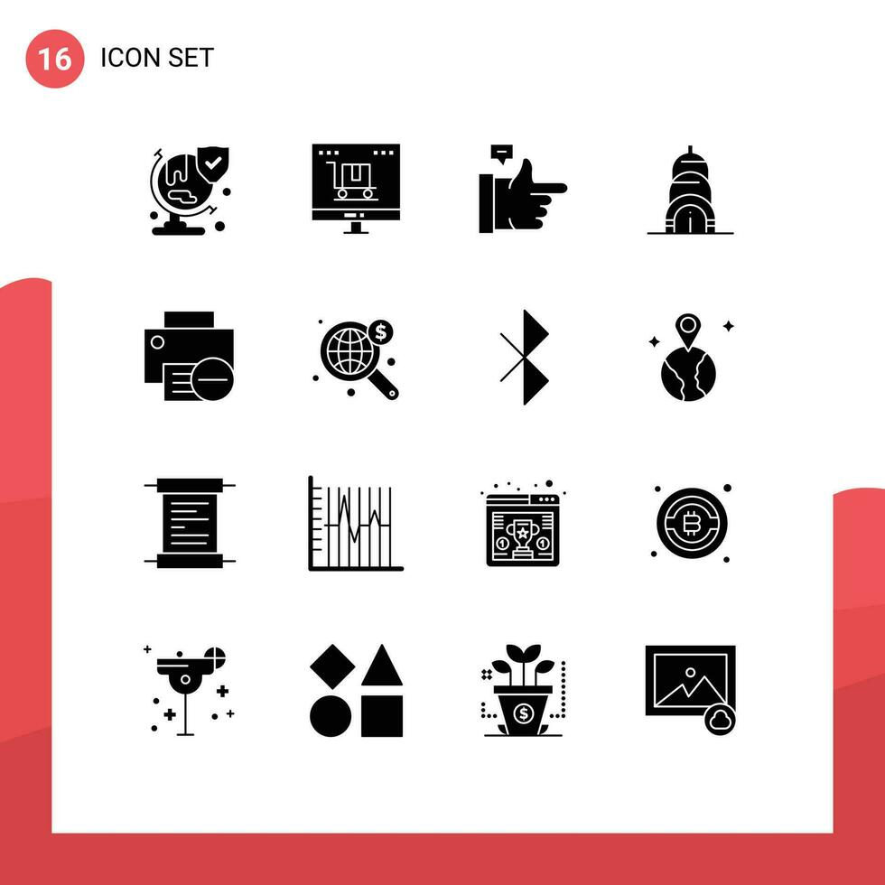 16 kreativ Symbole modern Zeichen und Symbole von Gadget Computers Marketing USA Chrysler editierbar Vektor Design Elemente