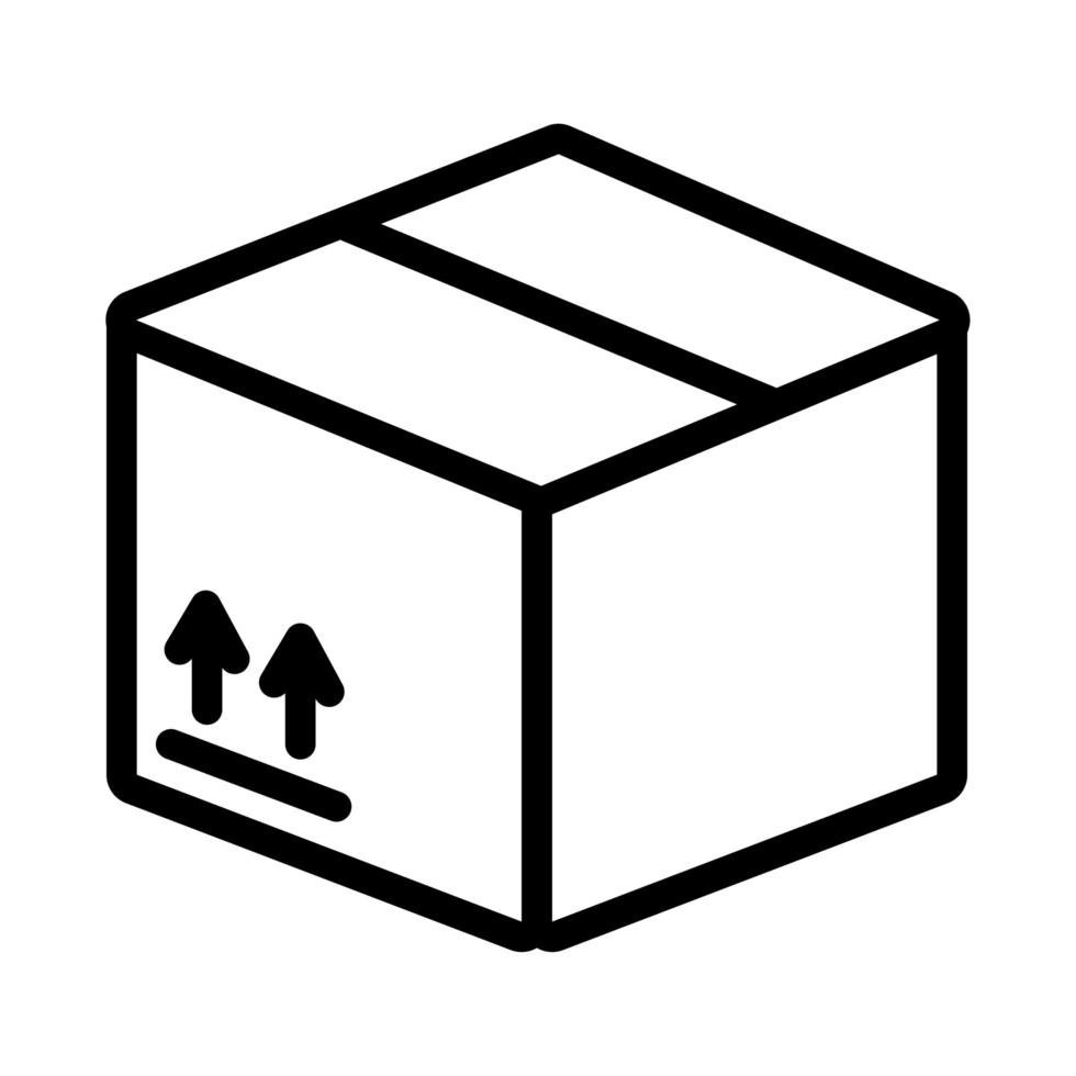 låda leverans service platt stil vektor