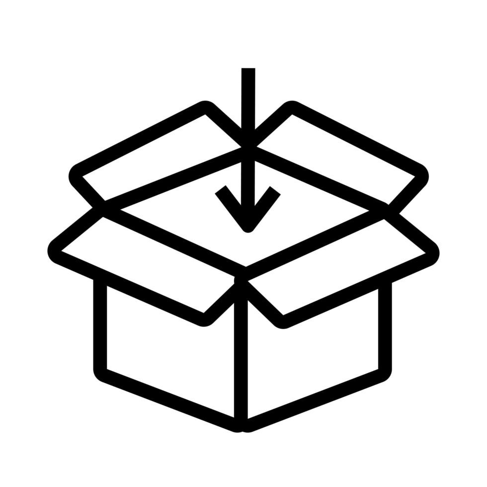 låda och pil leveransservice platt stil vektor