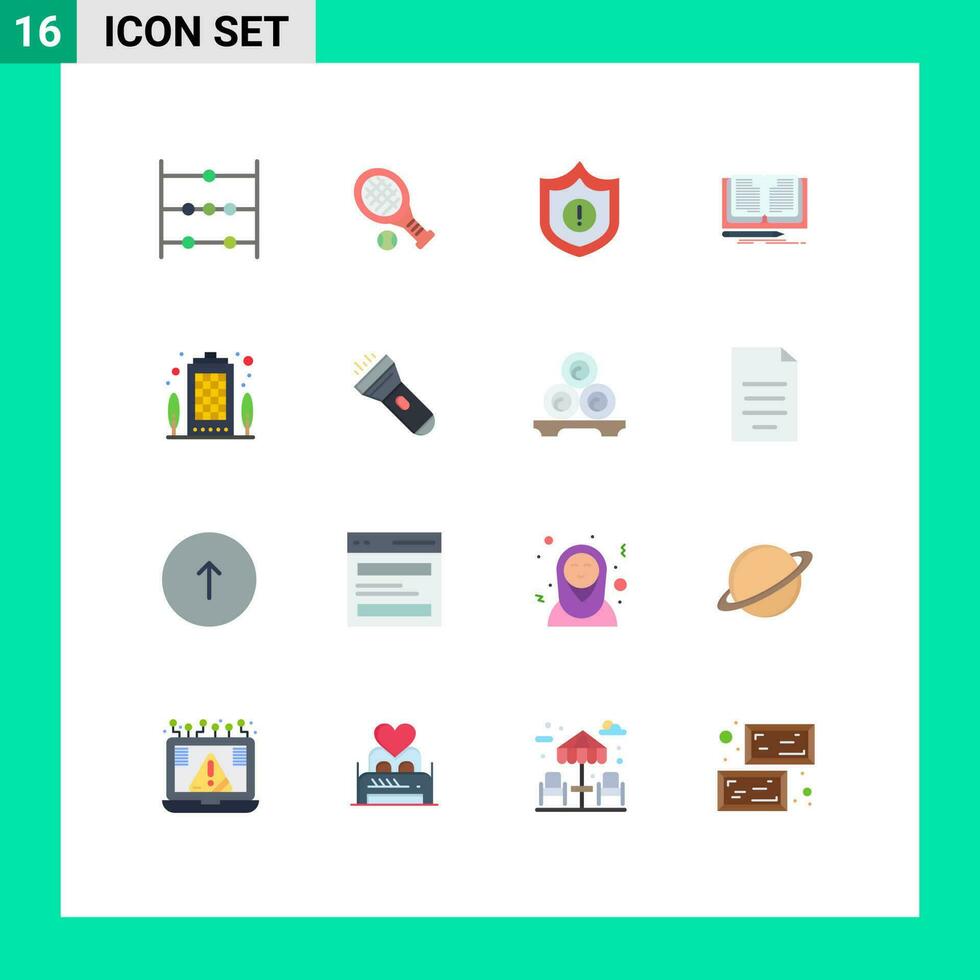 16 kreativ ikoner modern tecken och symboler av fast egendom byggnad säkerhet lägenhet bok redigerbar packa av kreativ vektor design element