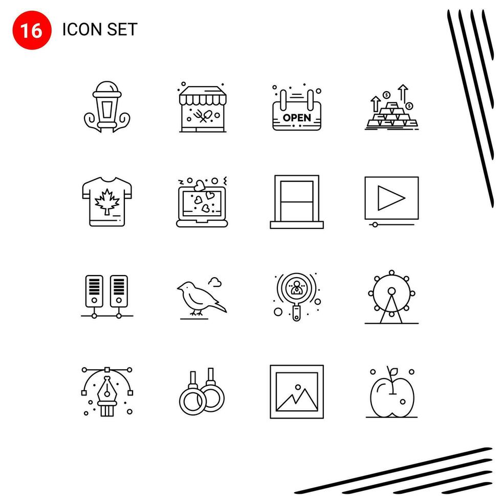 16 kreativ Symbole modern Zeichen und Symbole von Herbst Wachstum Geschäft Geld Münze editierbar Vektor Design Elemente