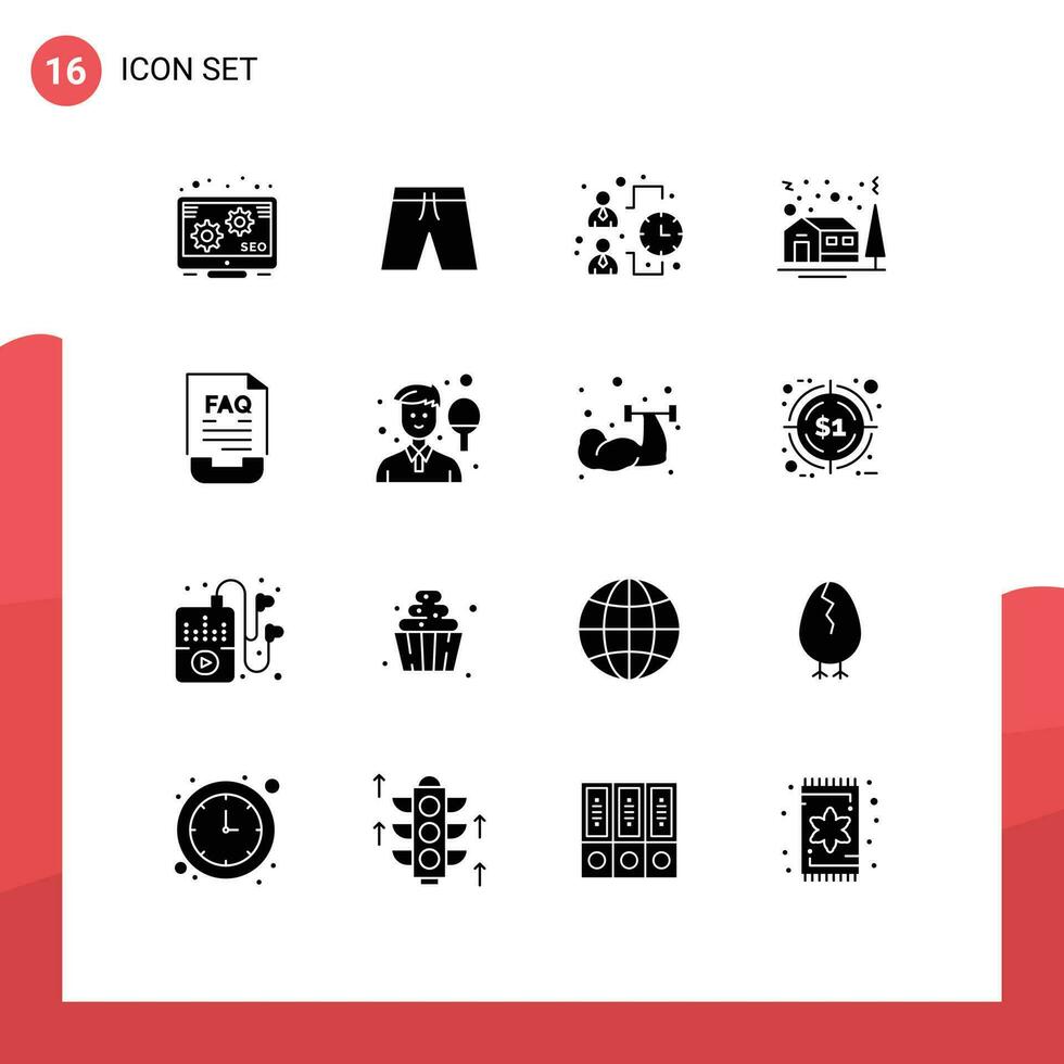 16 kreativ ikoner modern tecken och symboler av dokumentera kommunikation effektivitet vinter- jul redigerbar vektor design element