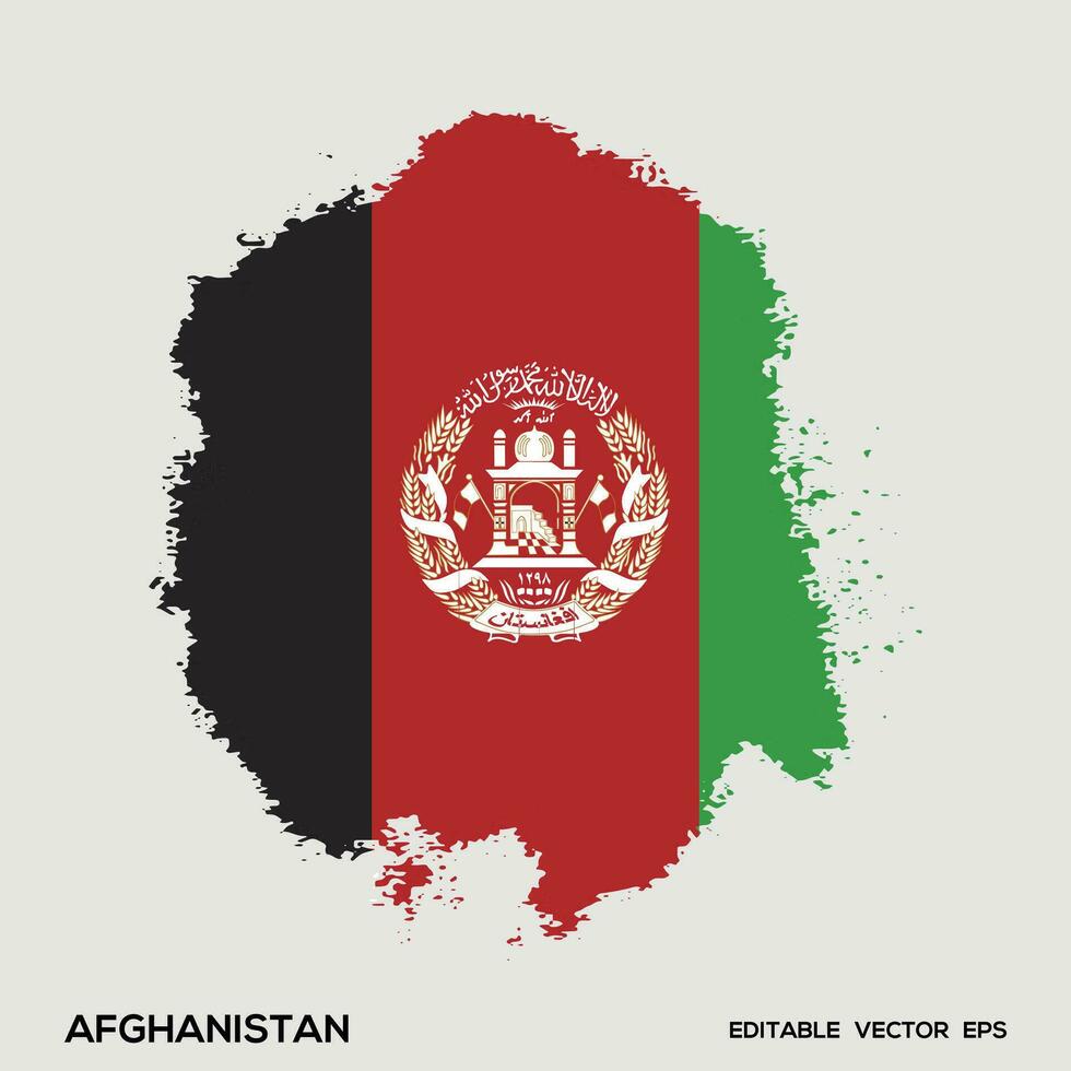 afghanistan flagga borsta vektor illustration, afghanistan flagga borsta stroke