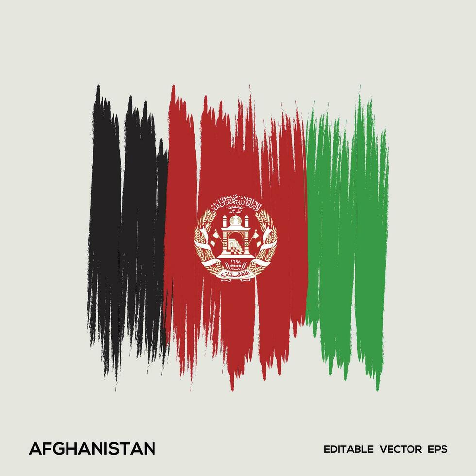 Afghanistan Flagge Bürste Vektor Illustration, Afghanistan Flagge Bürste Schlaganfall