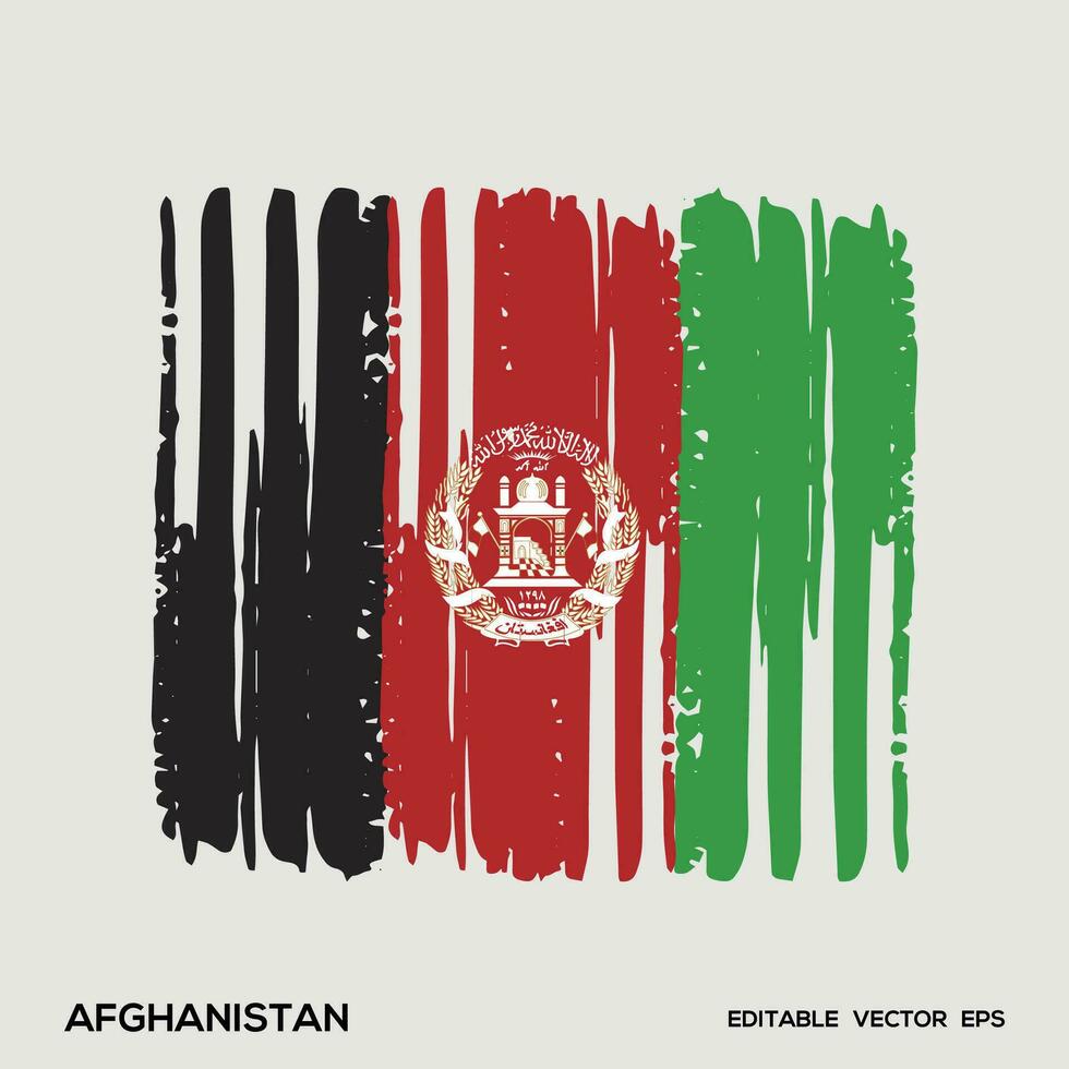 Afghanistan Flagge Bürste Vektor Illustration, Afghanistan Flagge Bürste Schlaganfall