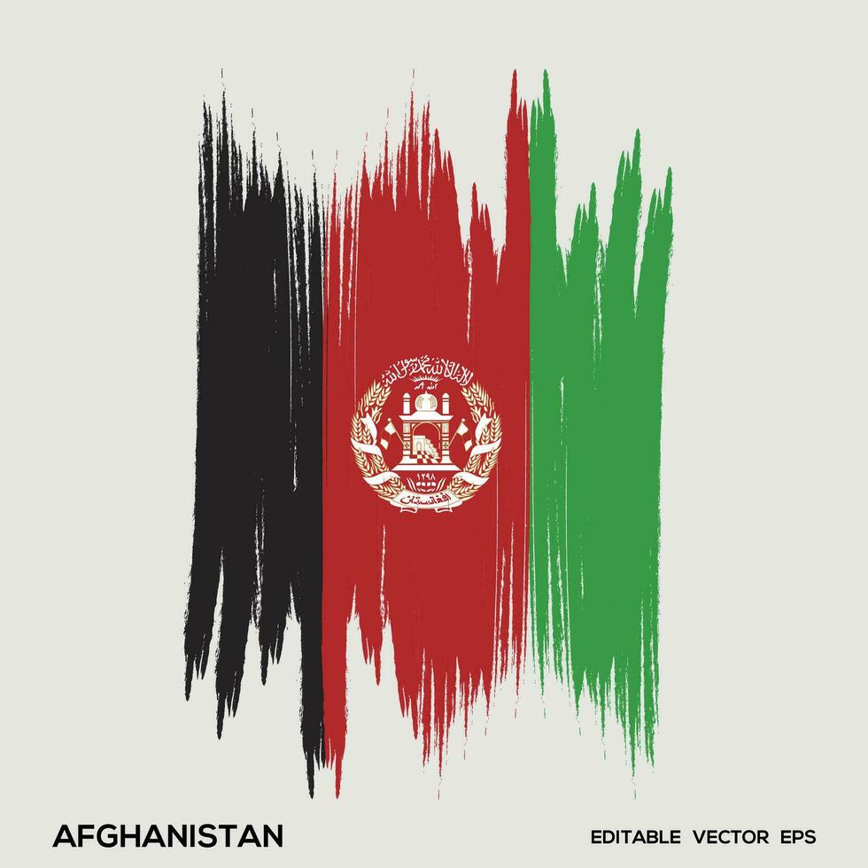 afghanistan flagga borsta vektor illustration, afghanistan flagga borsta stroke