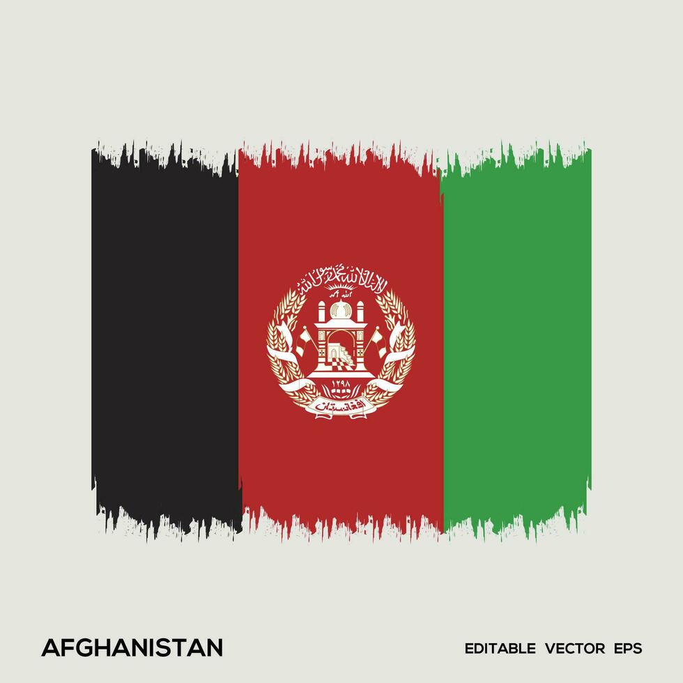 afghanistan flagga borsta vektor illustration, afghanistan flagga borsta stroke