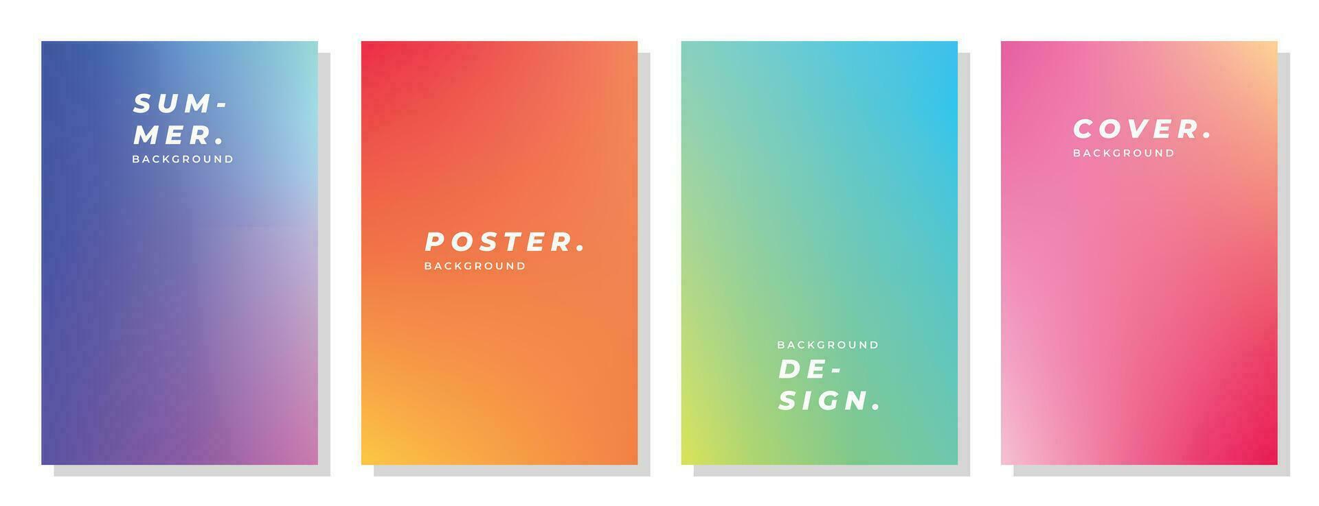 bunt hell und Sanft Gradient Hintergrund Vorlage Satz. Vertikale Farbe Gradation Hintergrund Design Kopieren Raum zum Sommer- Poster, Banner, Broschüre, Abdeckung, Broschüre, oder Zeitschrift. vektor