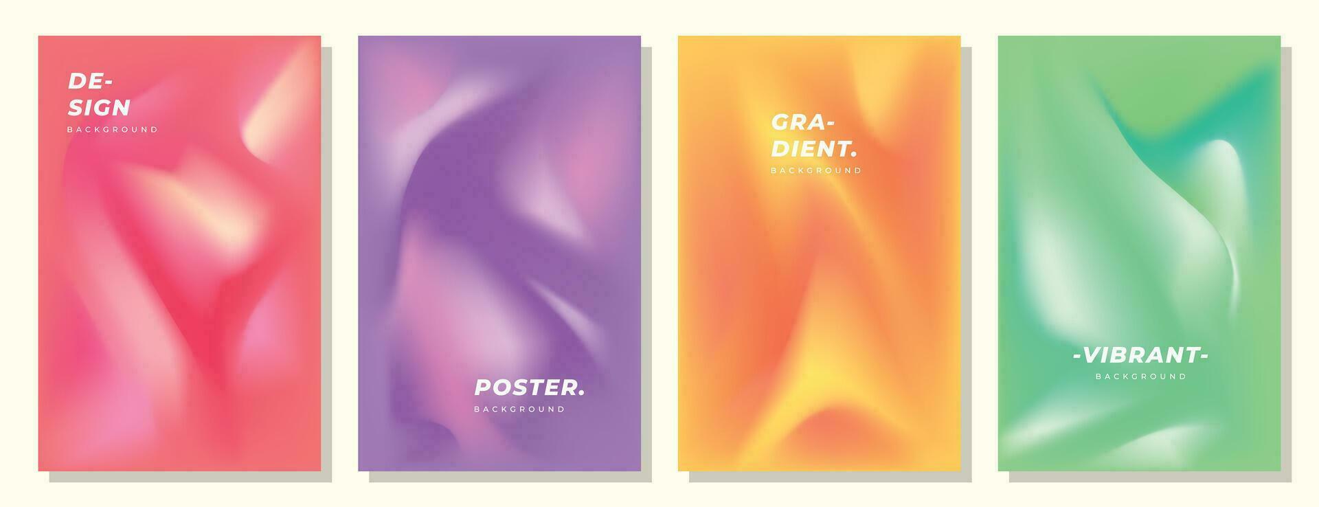 bunt Flüssigkeit und wellig Gradient Gittergewebe Hintergrund Vorlage Kopieren Raum Satz. dynamisch Farbe Gradation fließen Hintergrund Design zum Poster, Banner, Flyer, Zeitschrift, Abdeckung, Broschüre, Festival, oder Fall. vektor