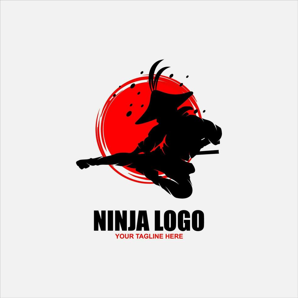 Maskierter Ninja-Spionage-Logo-Vorlagenvektor vektor