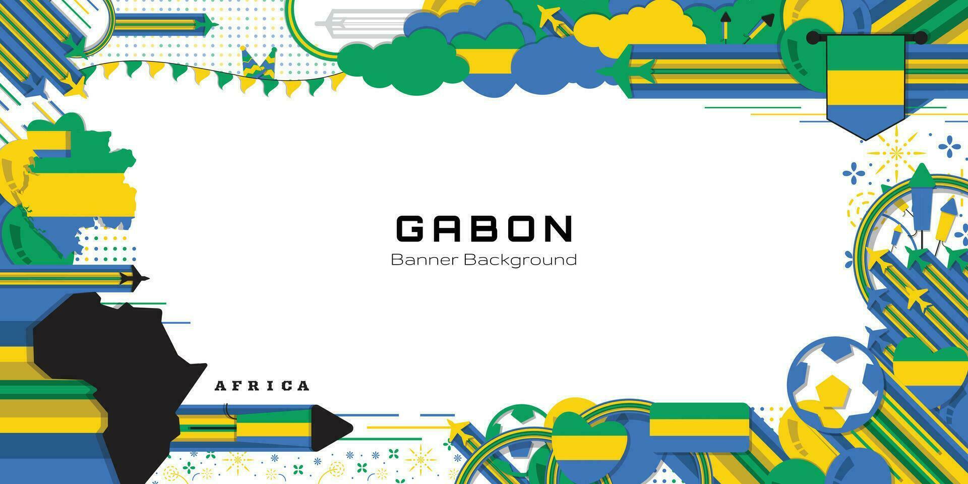 glücklich Unabhängigkeit Tag von Gabun, Illustration Hintergrund Design, Land Thema vektor